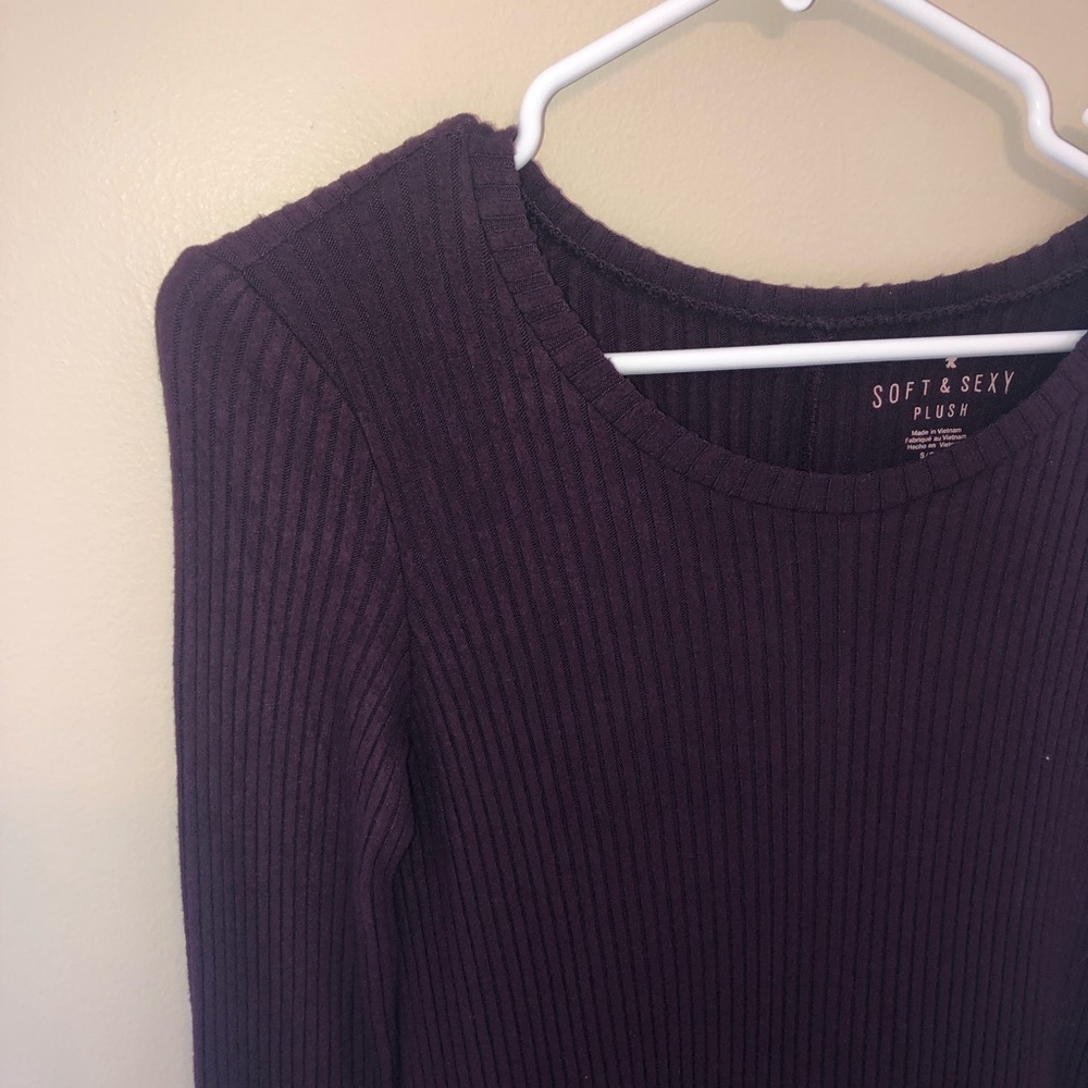 NWT American Eagle Maroon Soft and Sexy Plush Dress - Picture 3 of 9